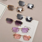 Rimless Gold Shield Sunglasses