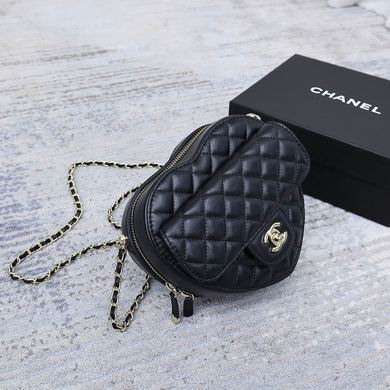 Black Leather Heart Mini Bag