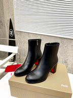 Women’s Red Sole Block Heel Ankle Boots