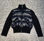 Wool Knit Sleeve Down Jacket