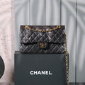 Classic Double Flap Bag – Black (20cm / 25cm)
